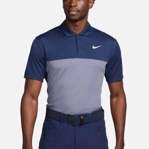 NWT New Nike Men's Victory+ Dri-Fit Golf Polo Large L Shirt Casual Navy Top